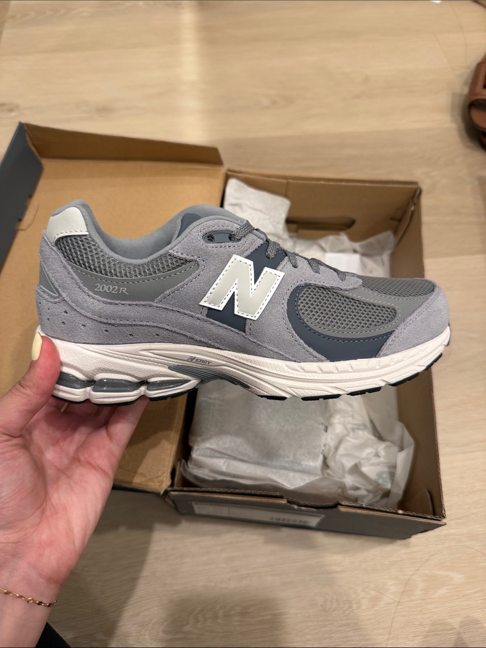 New Balance Kids Grey Mesh & Suede Sneaker